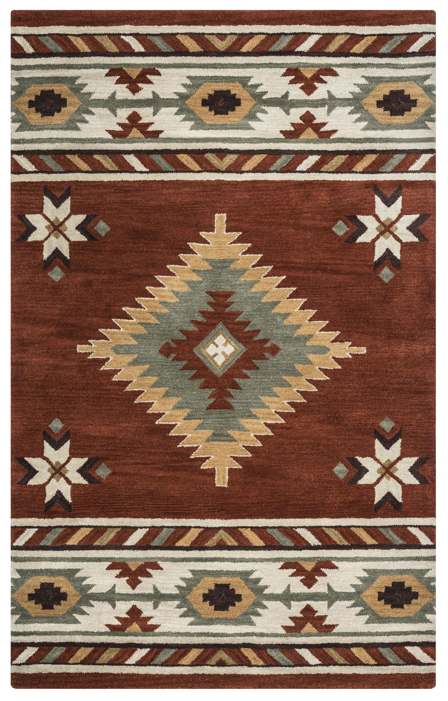 Southwest SU1822 Navajo Red Hand Tufted Rug - Rizzy