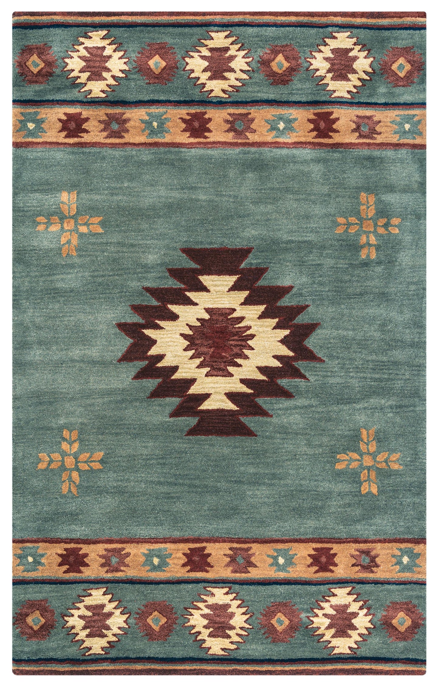 Southwest SU2008 Green Hand Tufted Rug - Rizzy