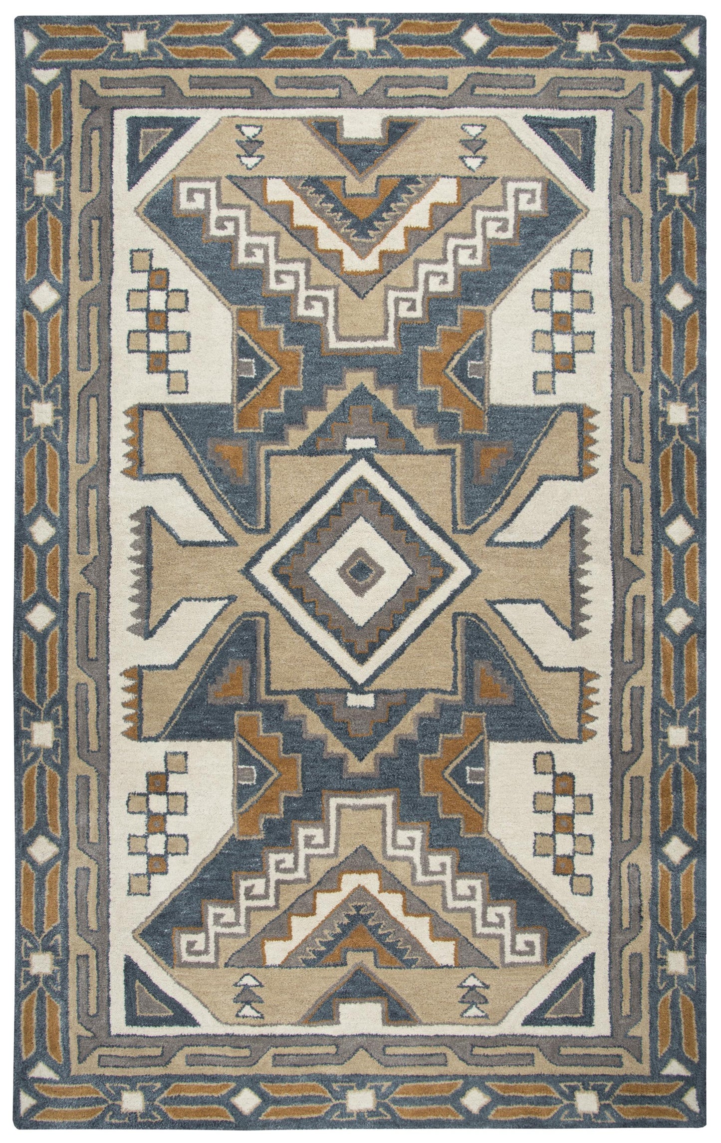 Southwest SU489A Gray/Tan Hand Tufted Rug - Rizzy