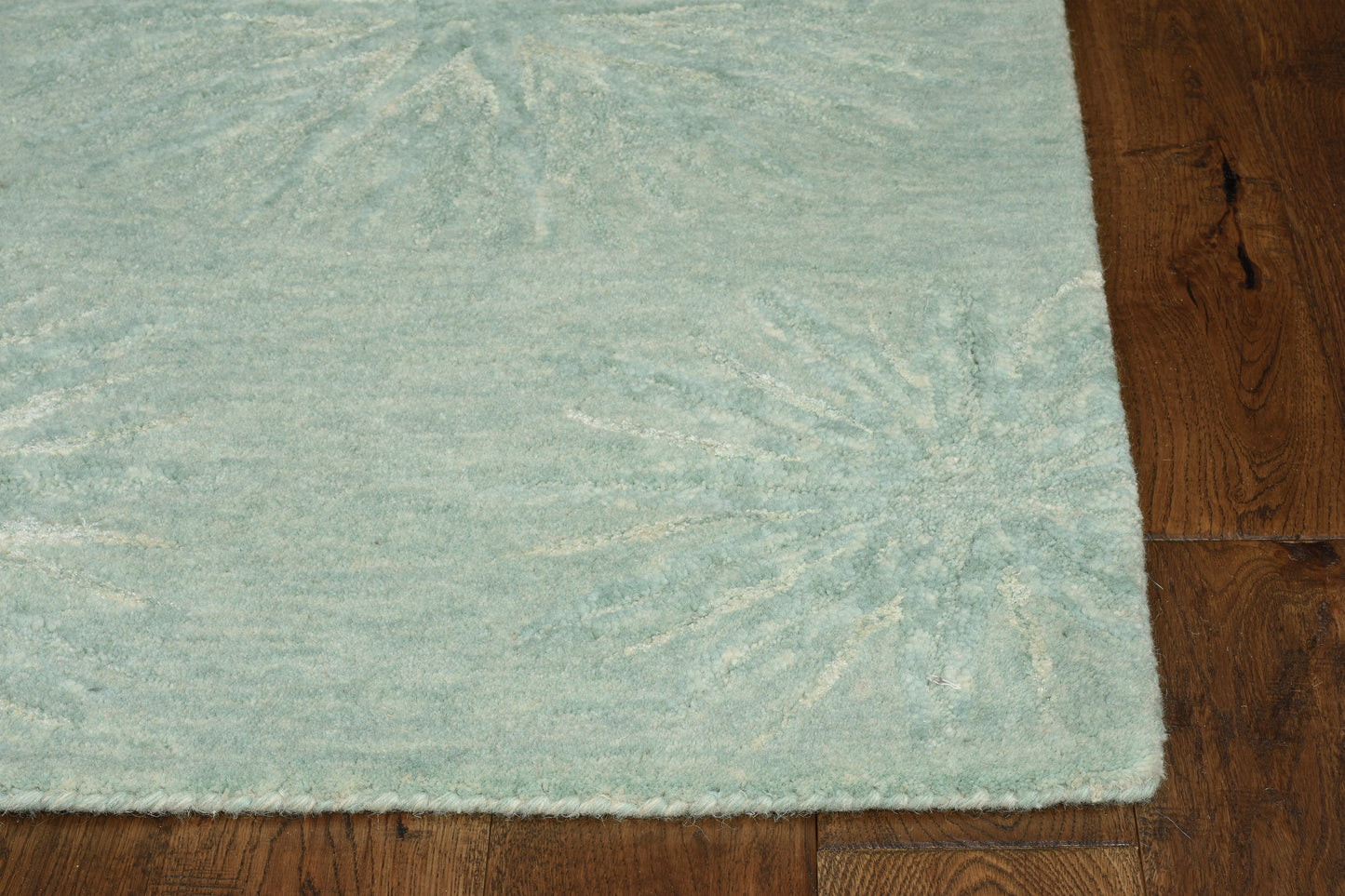 Serenity 1259 Turquoise Burst Hand Tufted Area Rug - Kas