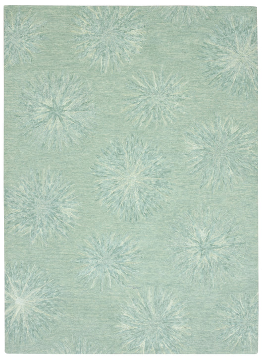 Serenity 1259 Turquoise Burst Hand Tufted Area Rug - Kas