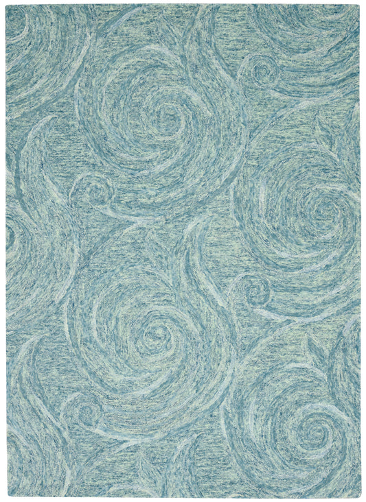 Serenity 1260 Blue Waves Hand Tufted Area Rug - Kas