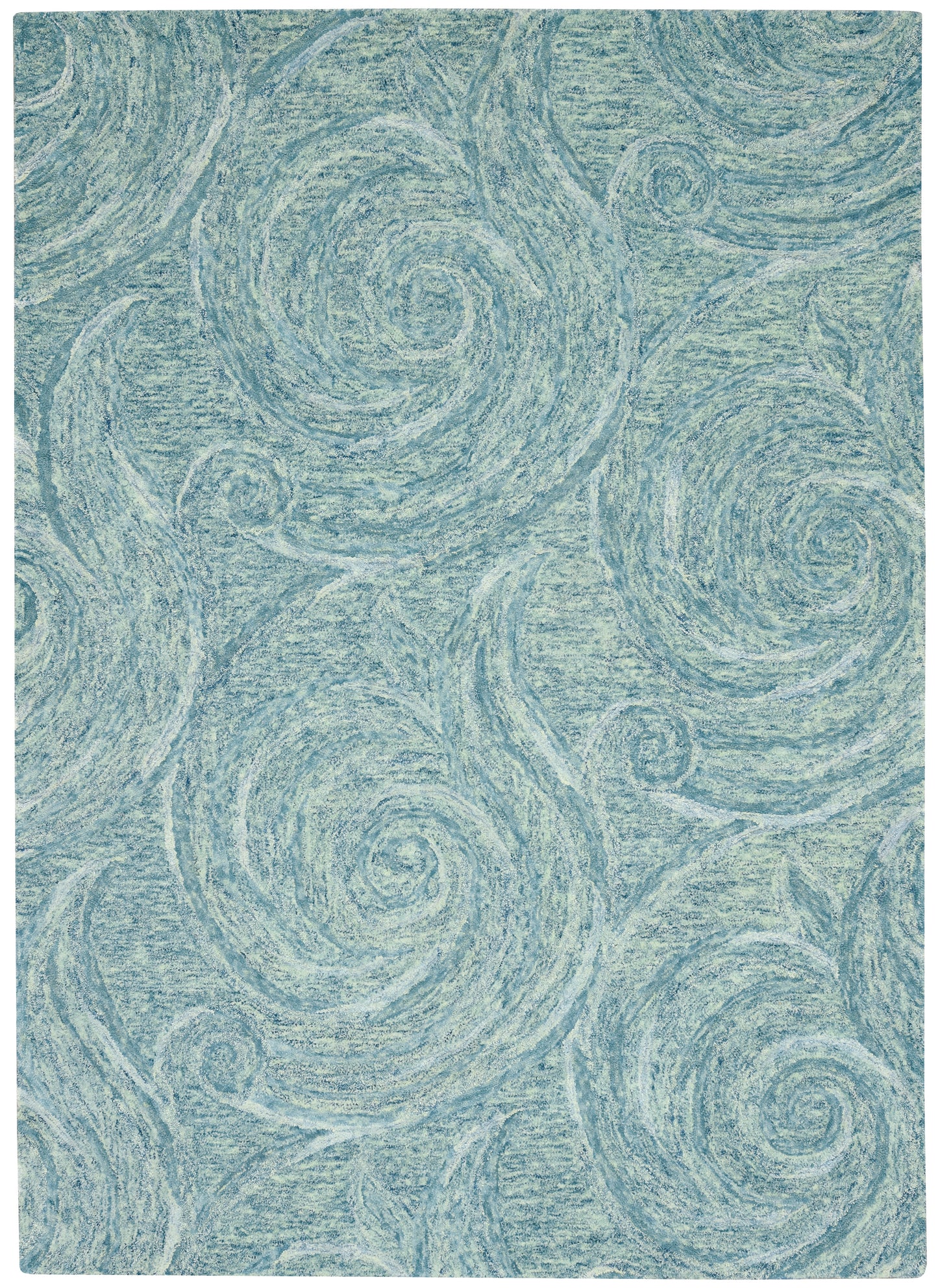 Serenity 1260 Blue Waves Hand Tufted Area Rug - Kas