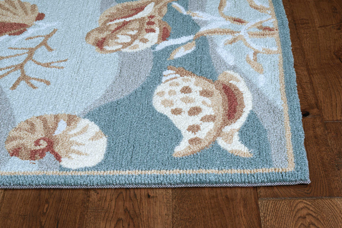 Sonesta 2003 Seafoam Shells Hand Hooked Area Rug - Kas