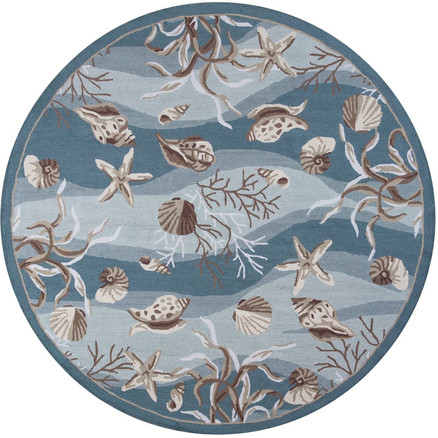 Sonesta 2003 Seafoam Shells Hand Hooked Area Rug - Kas