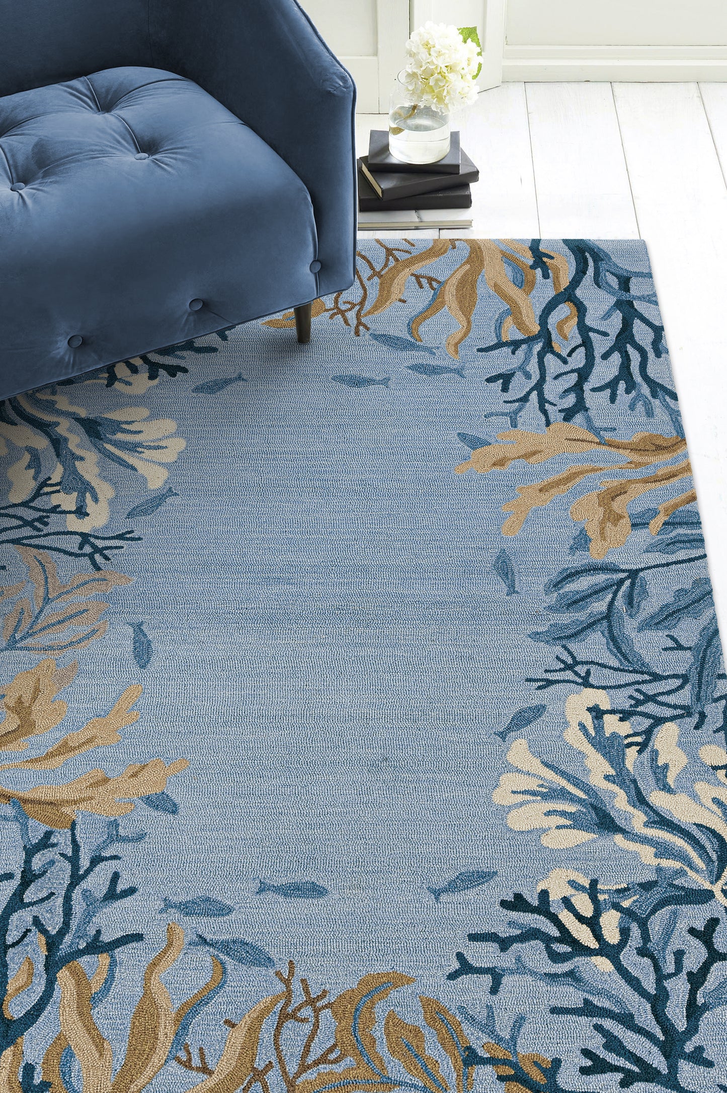 Sonesta 2020 Steel Blue Lagoon Hand Hooked Area Rug - Kas