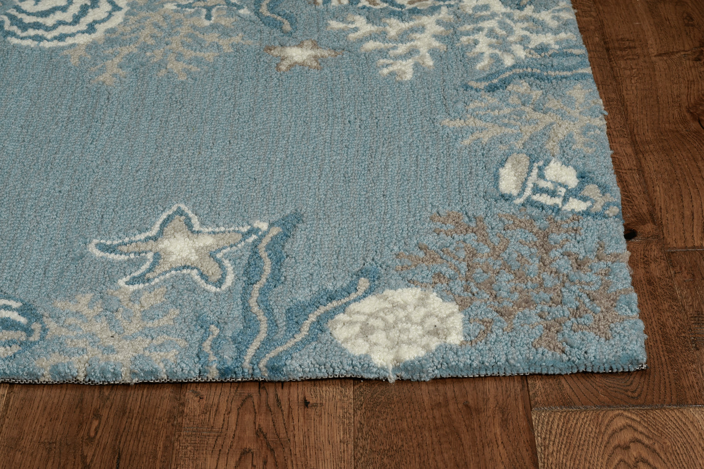 Sonesta 2024 Sea Blue Coastal Hand Hooked Area Rug - Kas