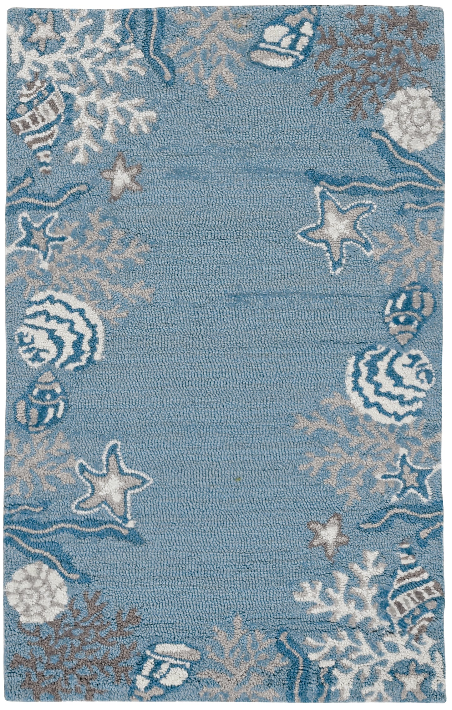 Sonesta 2024 Sea Blue Coastal Hand Hooked Area Rug - Kas