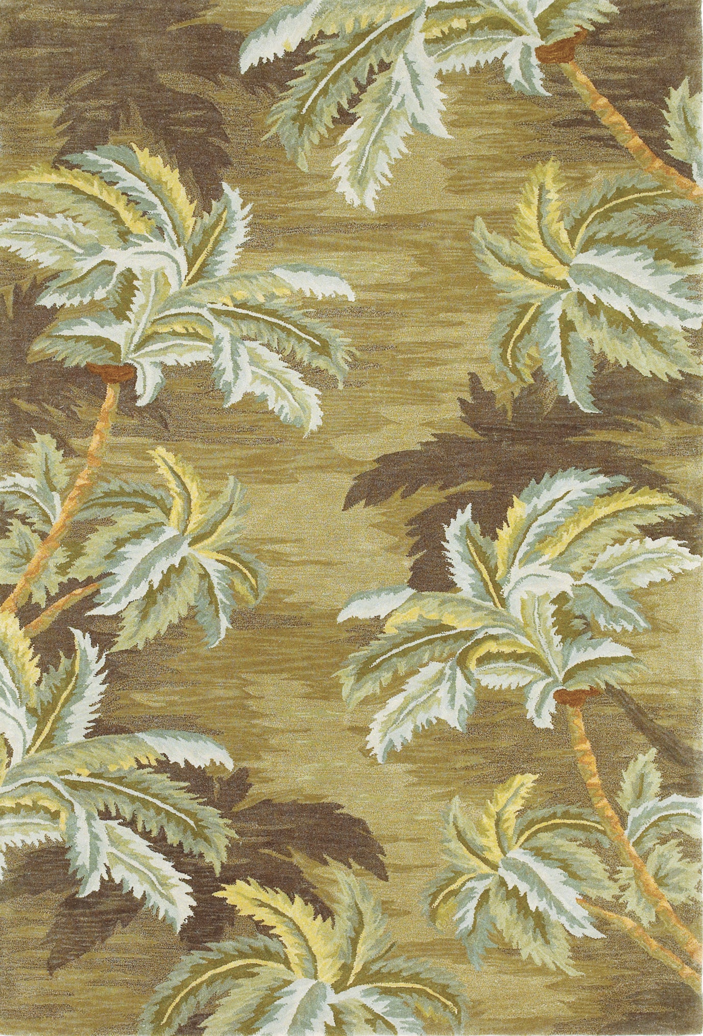 Sparta 3102 Moss Palm Trees Hand Tufted Area Rug - Kas