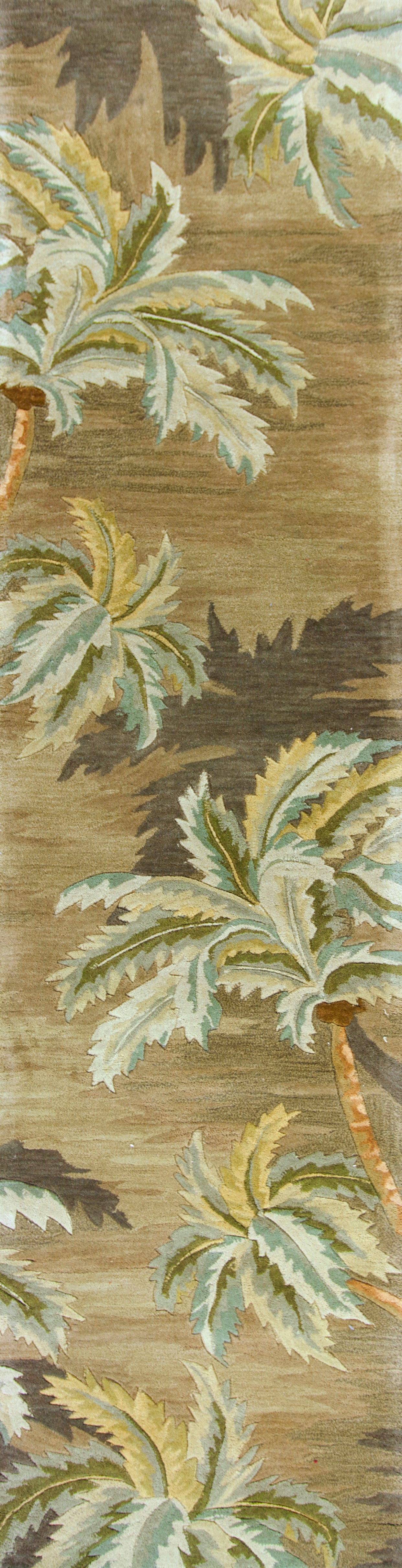 Sparta 3102 Moss Palm Trees Hand Tufted Area Rug - Kas