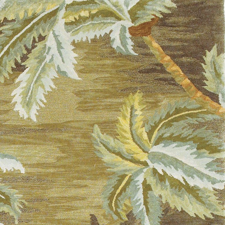 Sparta 3102 Moss Palm Trees Hand Tufted Area Rug - Kas