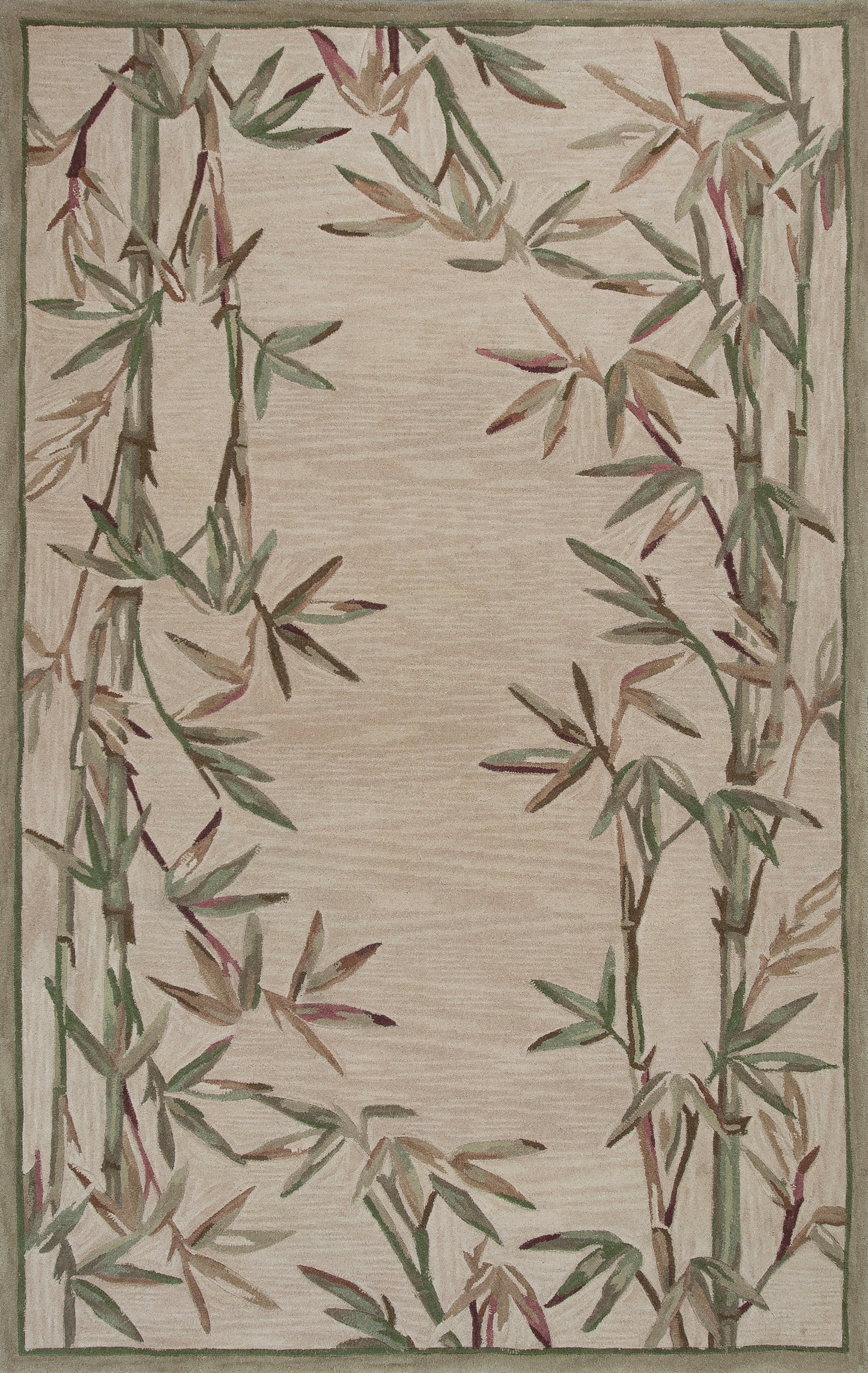 Sparta 3146 Ivory Bamboo Border Hand Tufted Area Rug - Kas