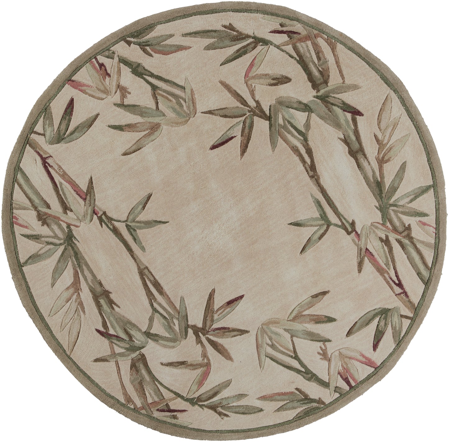 Sparta 3146 Ivory Bamboo Border Hand Tufted Area Rug - Kas