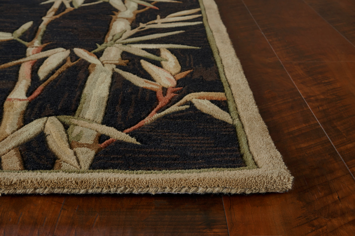 Sparta 3147 Black Bamboo Border Hand Tufted Area Rug - Kas