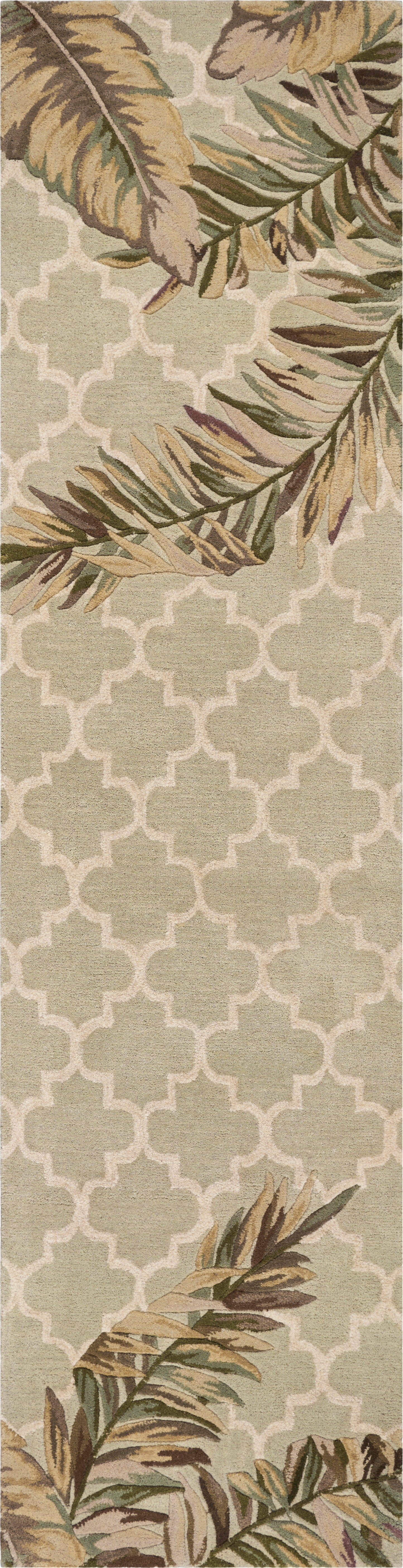 Sparta 3153 Sage Tropical Mosaic Hand Tufted Area Rug - Kas