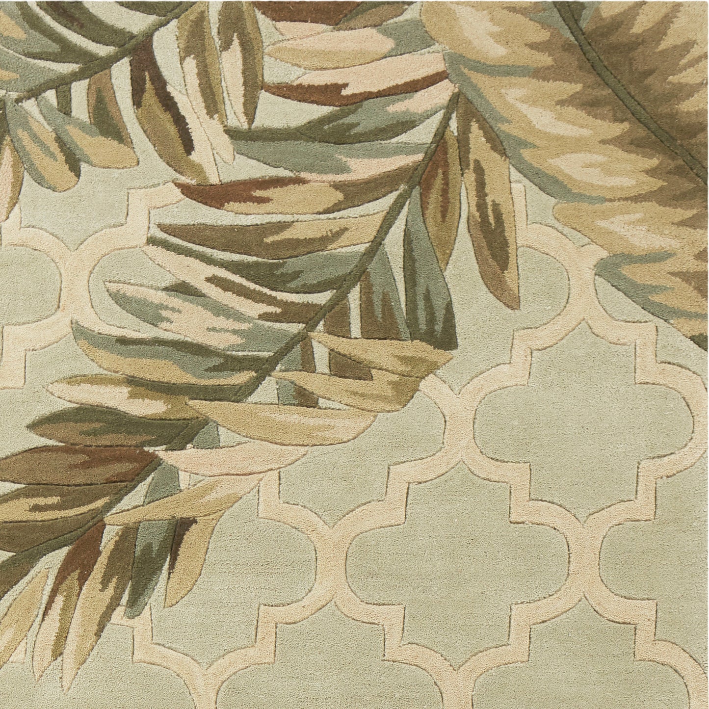 Sparta 3153 Sage Tropical Mosaic Hand Tufted Area Rug - Kas