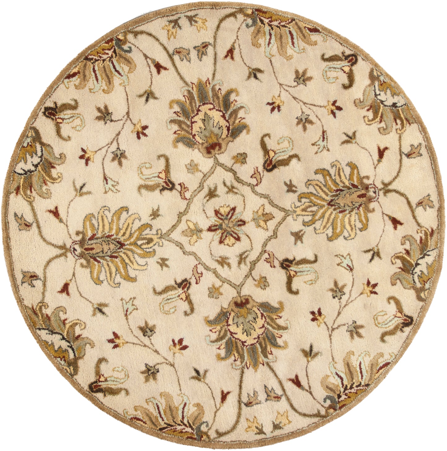 Syriana 6012 Champagne Agra Hand Tufted Area Rug - Kas