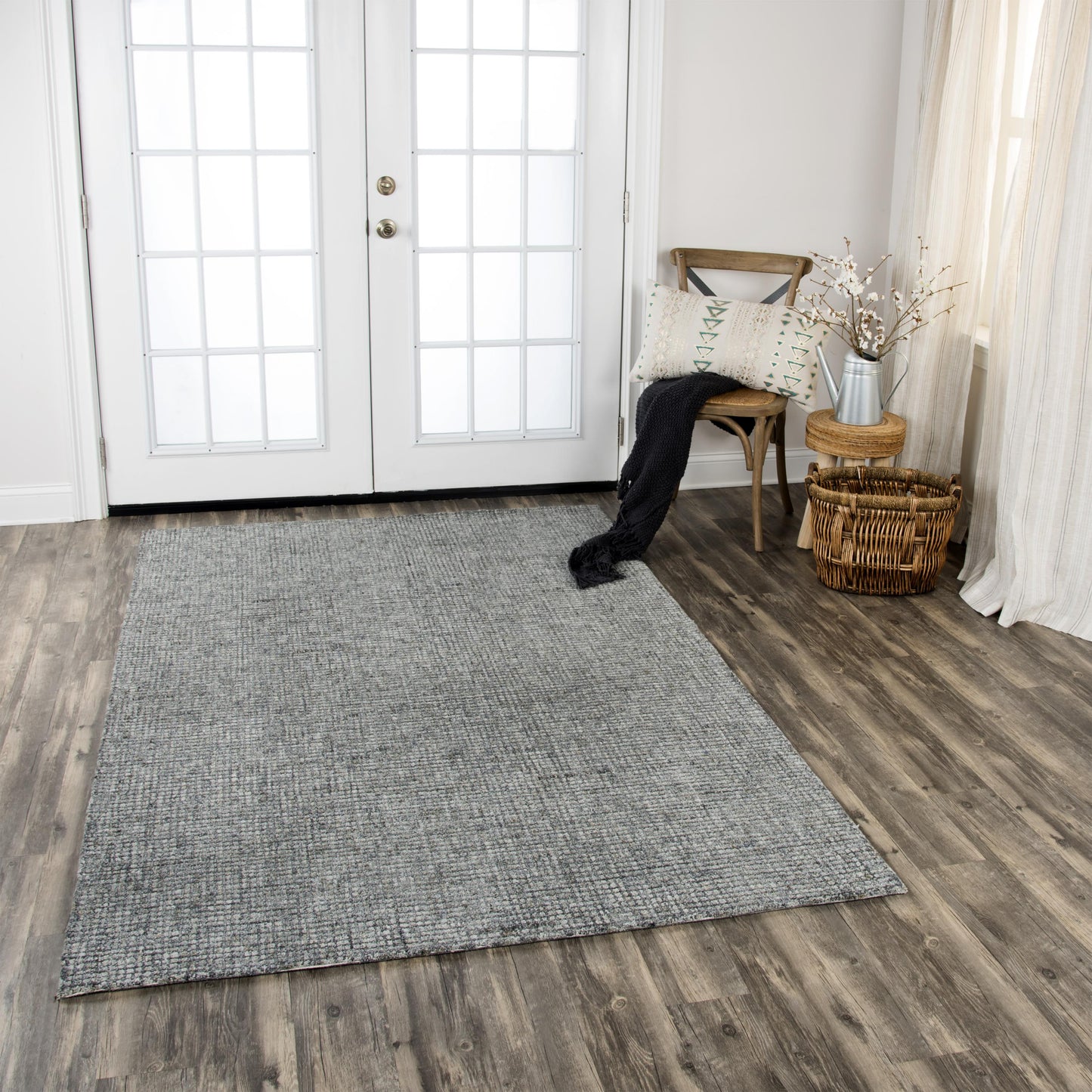 Talbot TAL106 Dark Gray Hand Tufted Rug - Rizzy