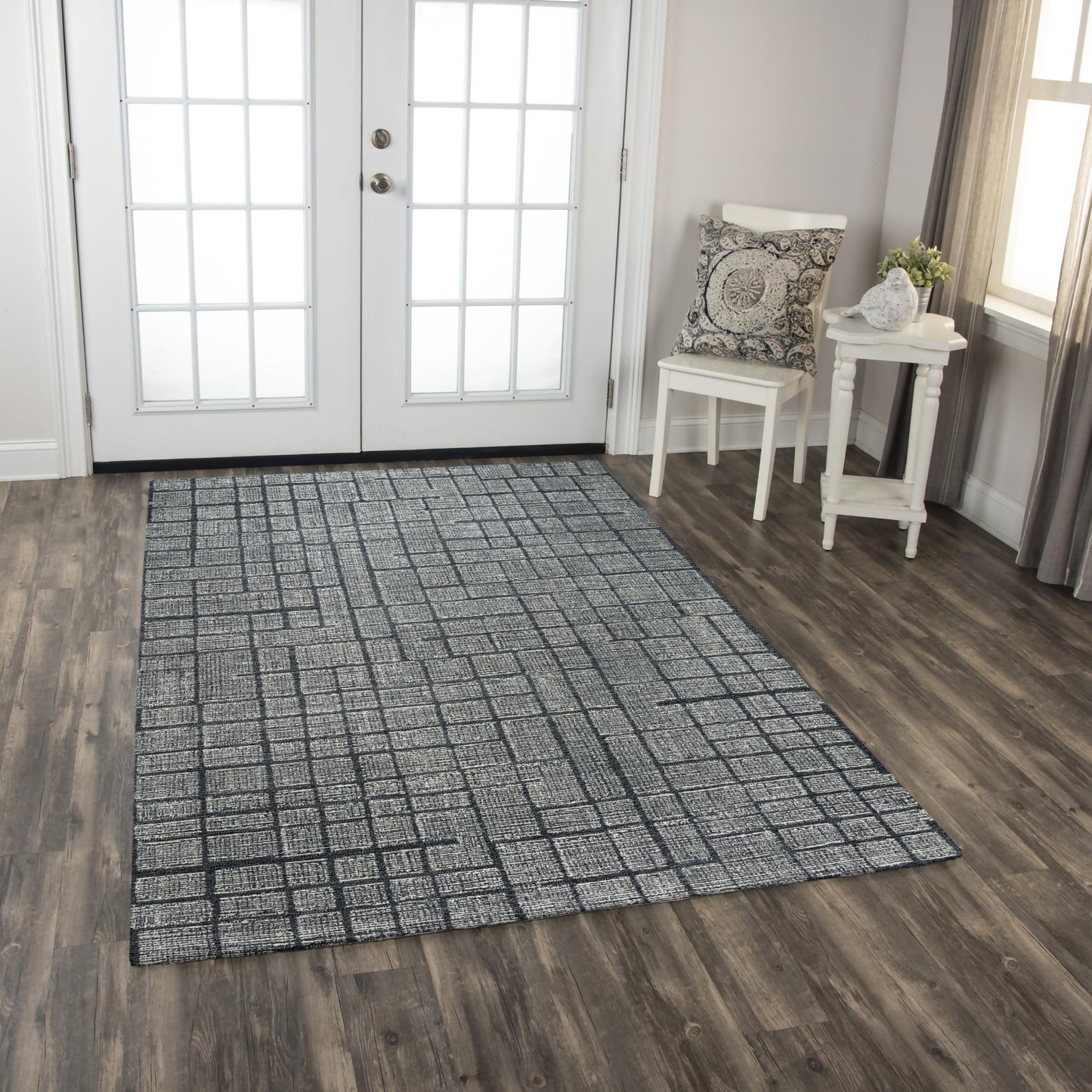 Taylor TAY875 Charcoal Hand Tufted Rug - Rizzy