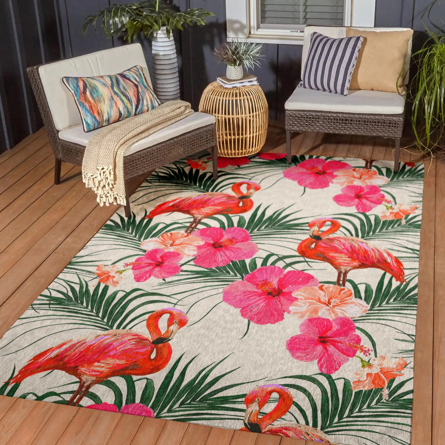 Indoor/Outdoor Tropics TC12 Ivory Washable