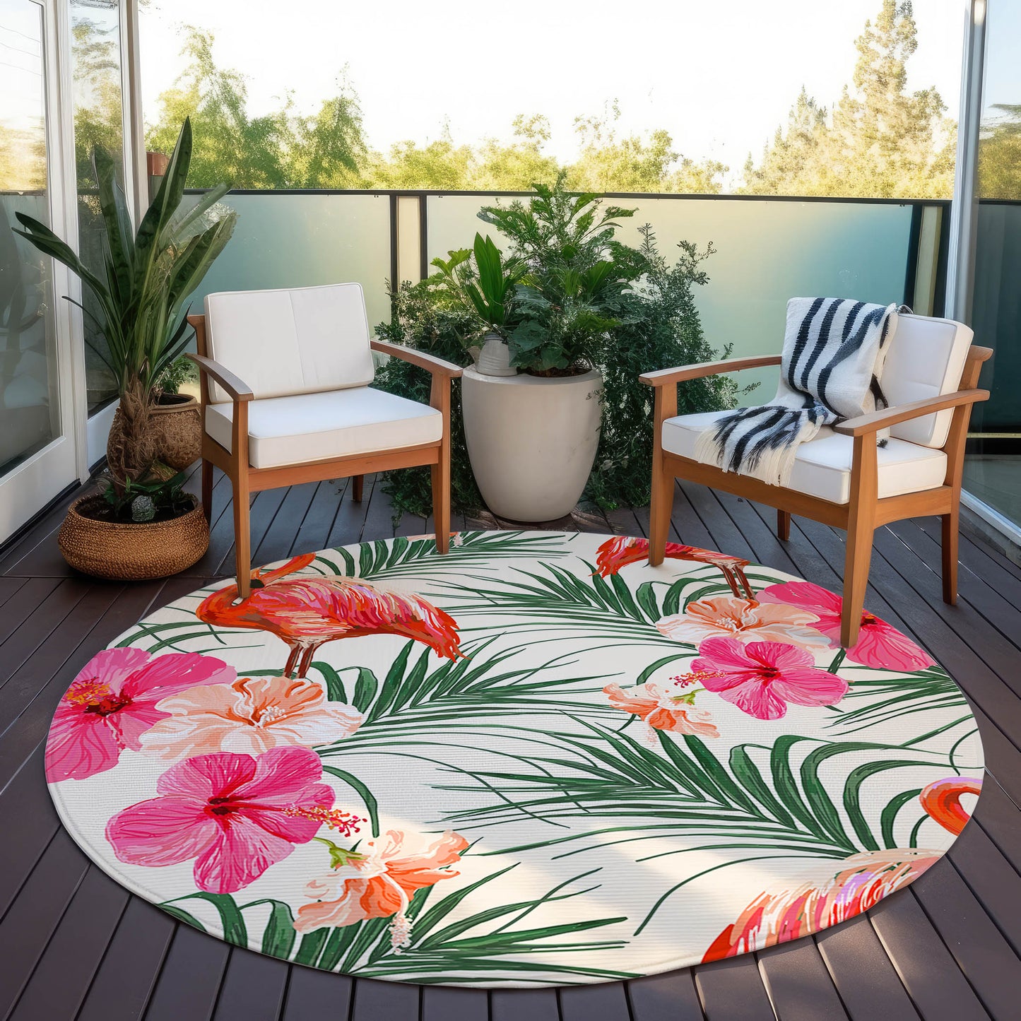 Indoor/Outdoor Tropics TC12 Ivory Washable