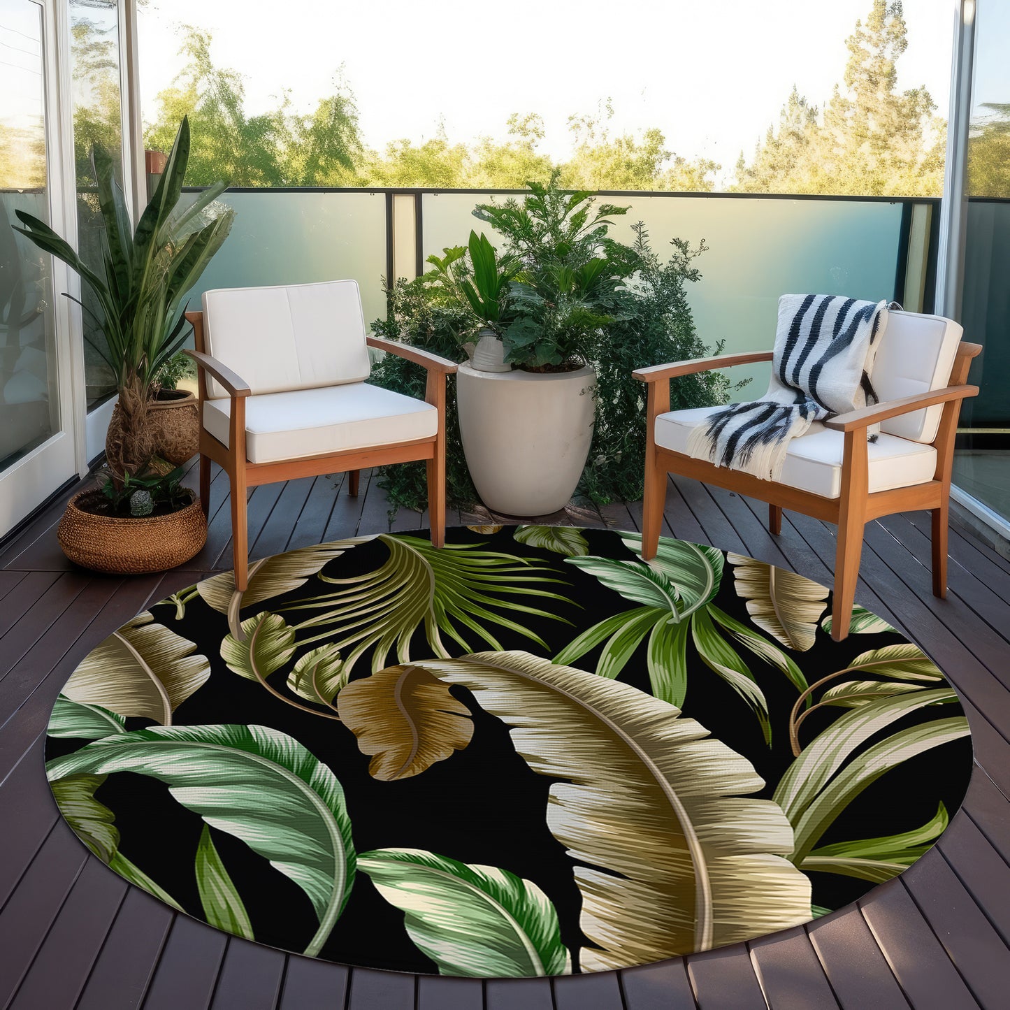 Indoor/Outdoor Tropics TC1 Black Washable