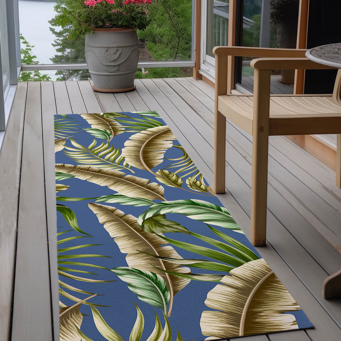 Indoor/Outdoor Tropics TC1 Indigo Washable