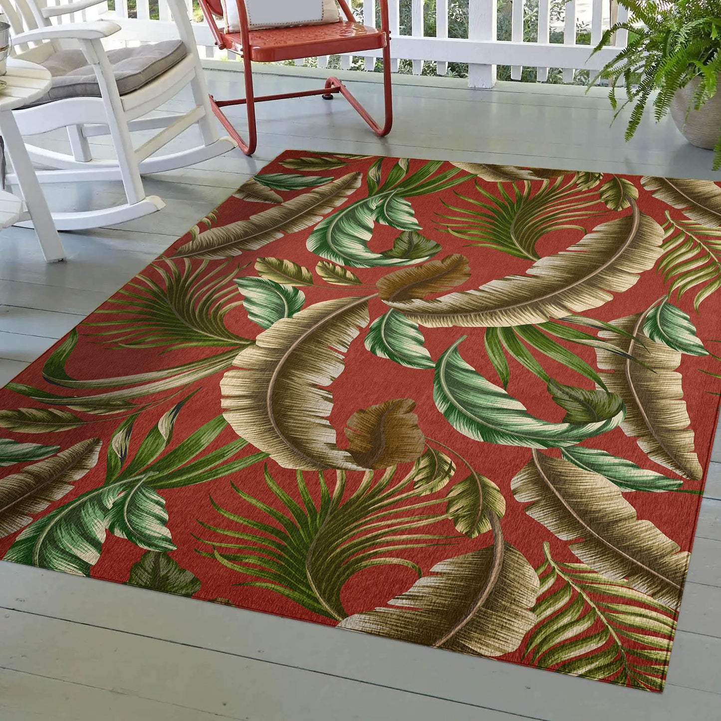 Indoor/Outdoor Tropics TC1 Paprika Washable