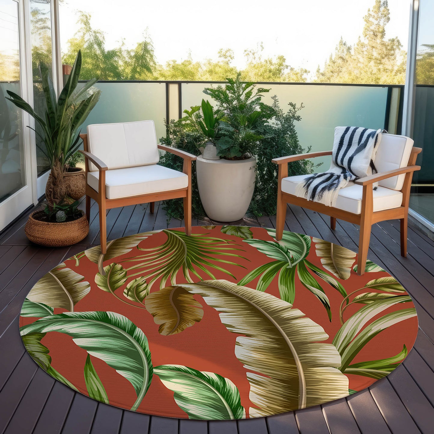 Indoor/Outdoor Tropics TC1 Paprika Washable