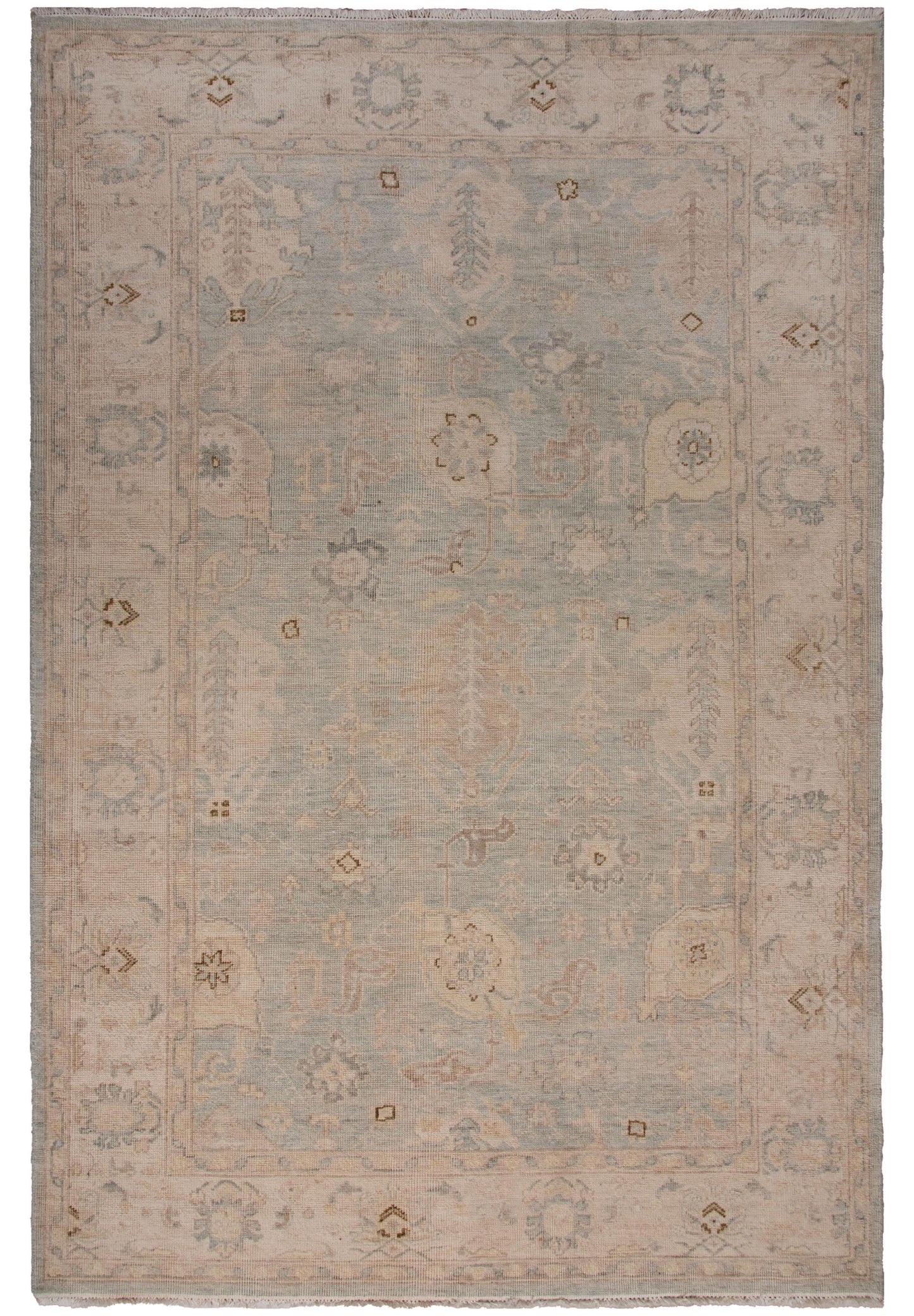 Tuscany TUS710 Blue/Beige Hand Knotted  Rug - Rizzy