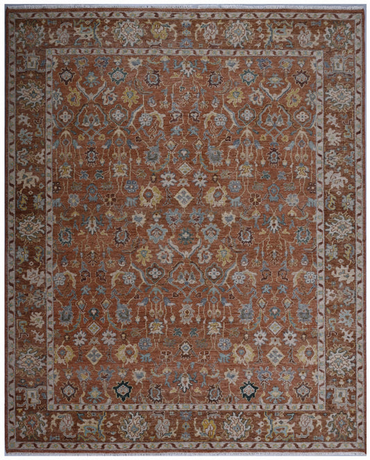 Tuscany TUS714 Rust Hand Knotted  Rug - Rizzy