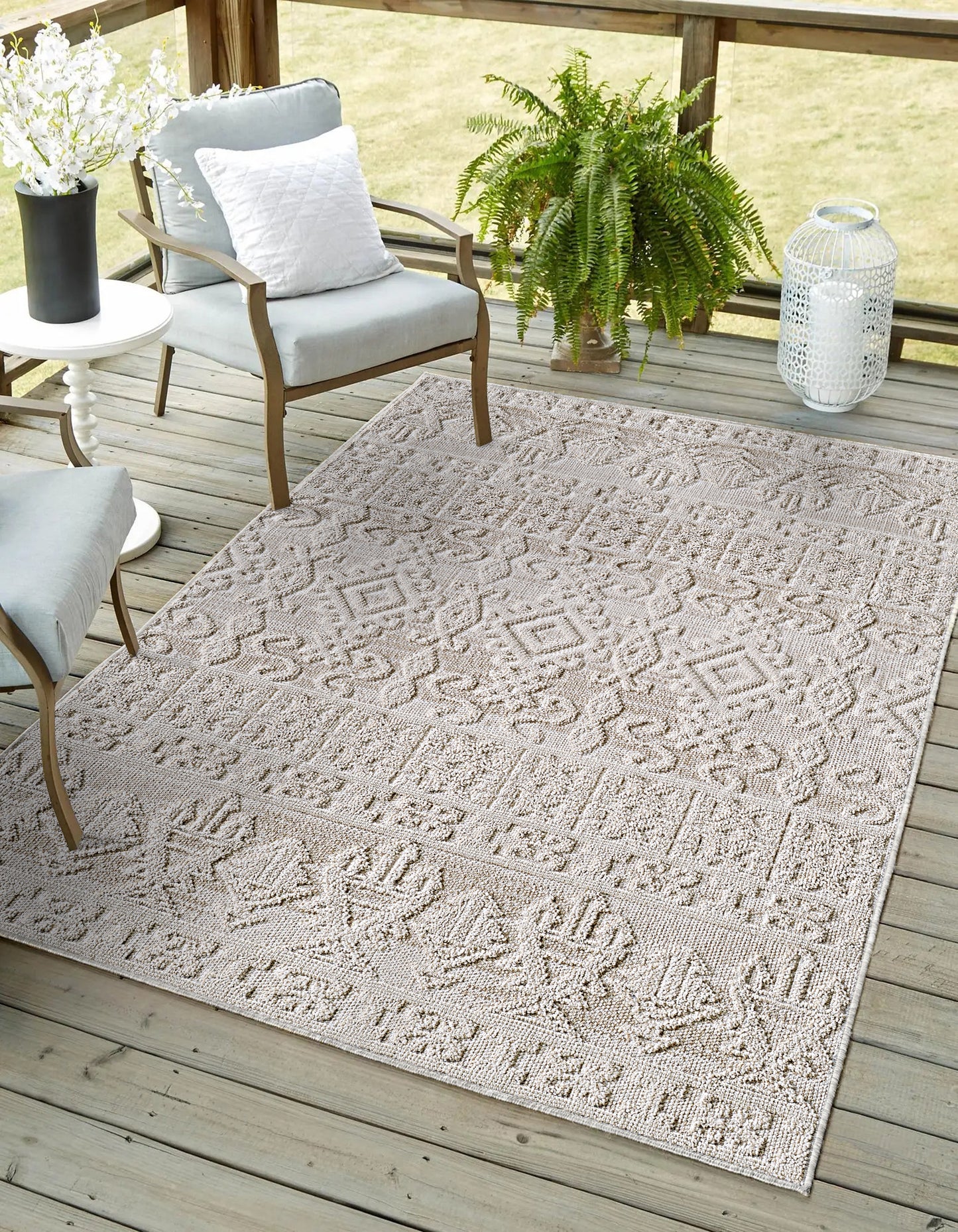 Terra 6770 Natural Catalina Machine Woven Performance Area Rug - Kas