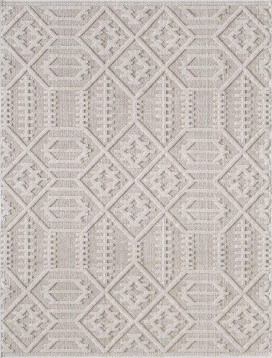 Terra 6772 Taupe Antonia Machine Woven Performance Area Rug - Kas