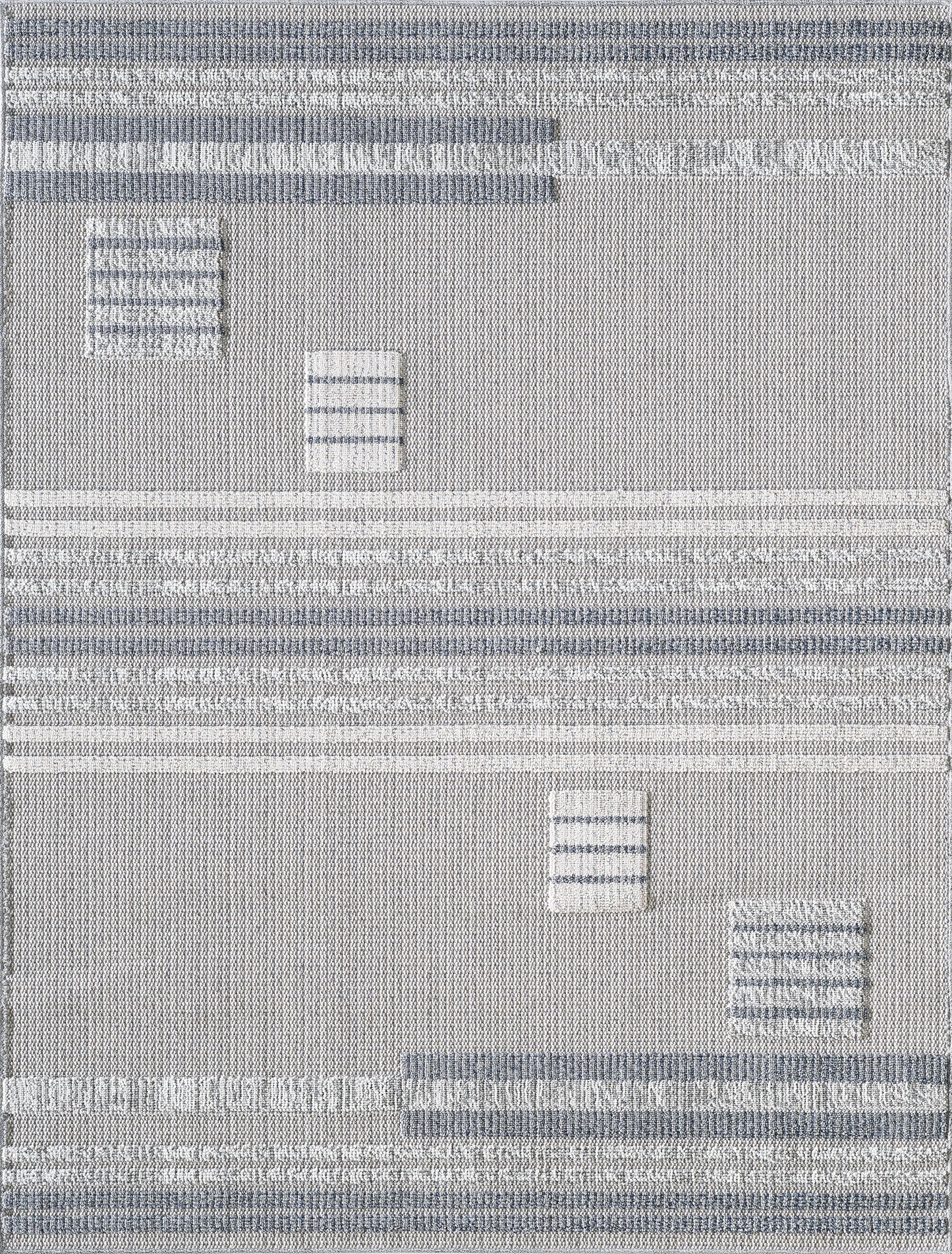 Terra 6773 Ivory Denim Fade Machine Woven Performance Area Rug - Kas