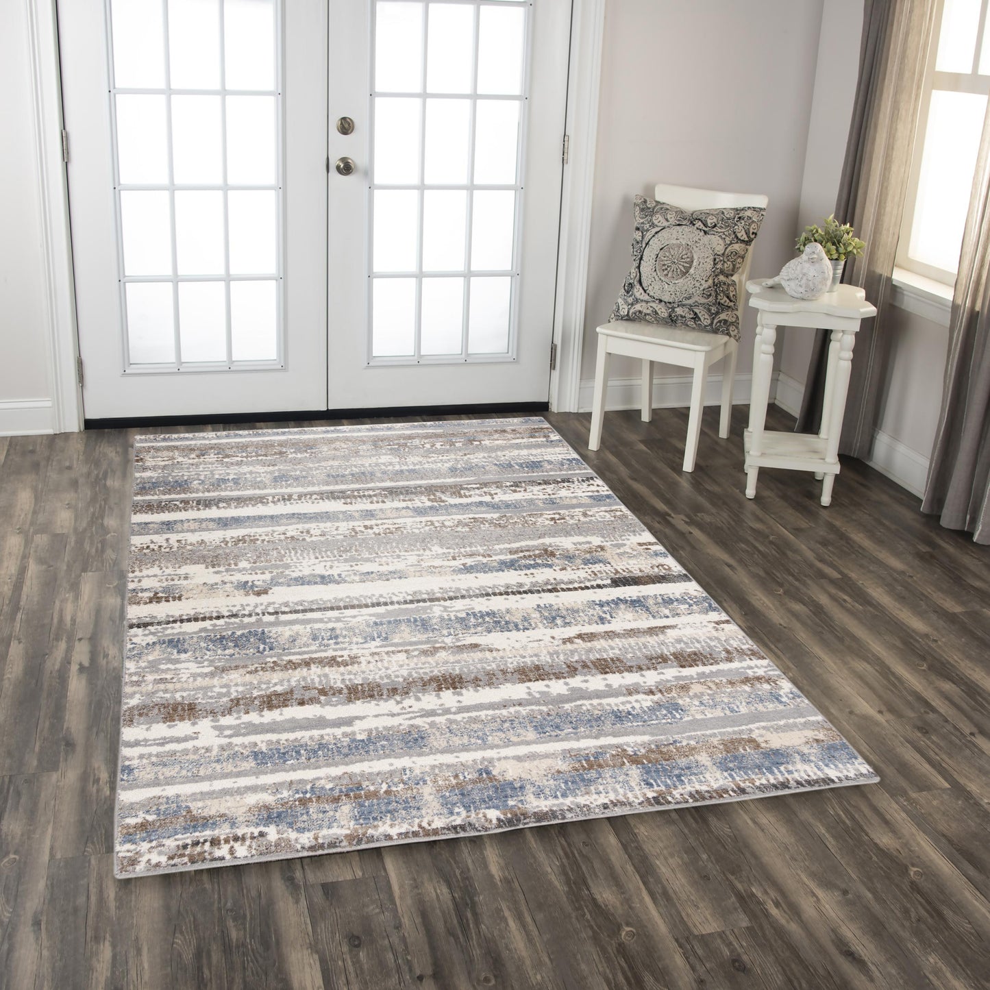 Ventura VRA746 Blue Power Loomed Rug - Rizzy