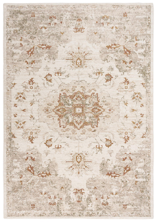 Ventura VRA749 Beige/Green Power Loomed Rug - Rizzy