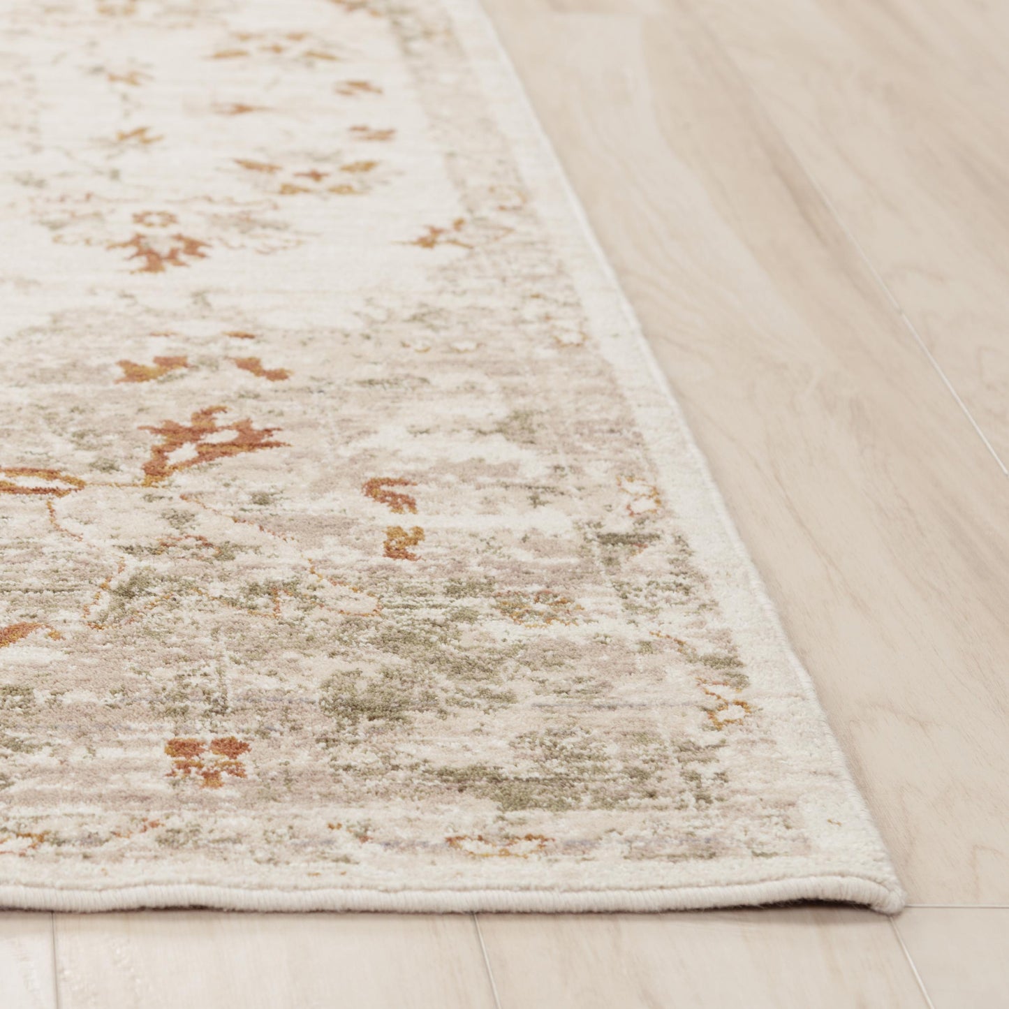 Ventura VRA749 Beige/Green Power Loomed Rug - Rizzy