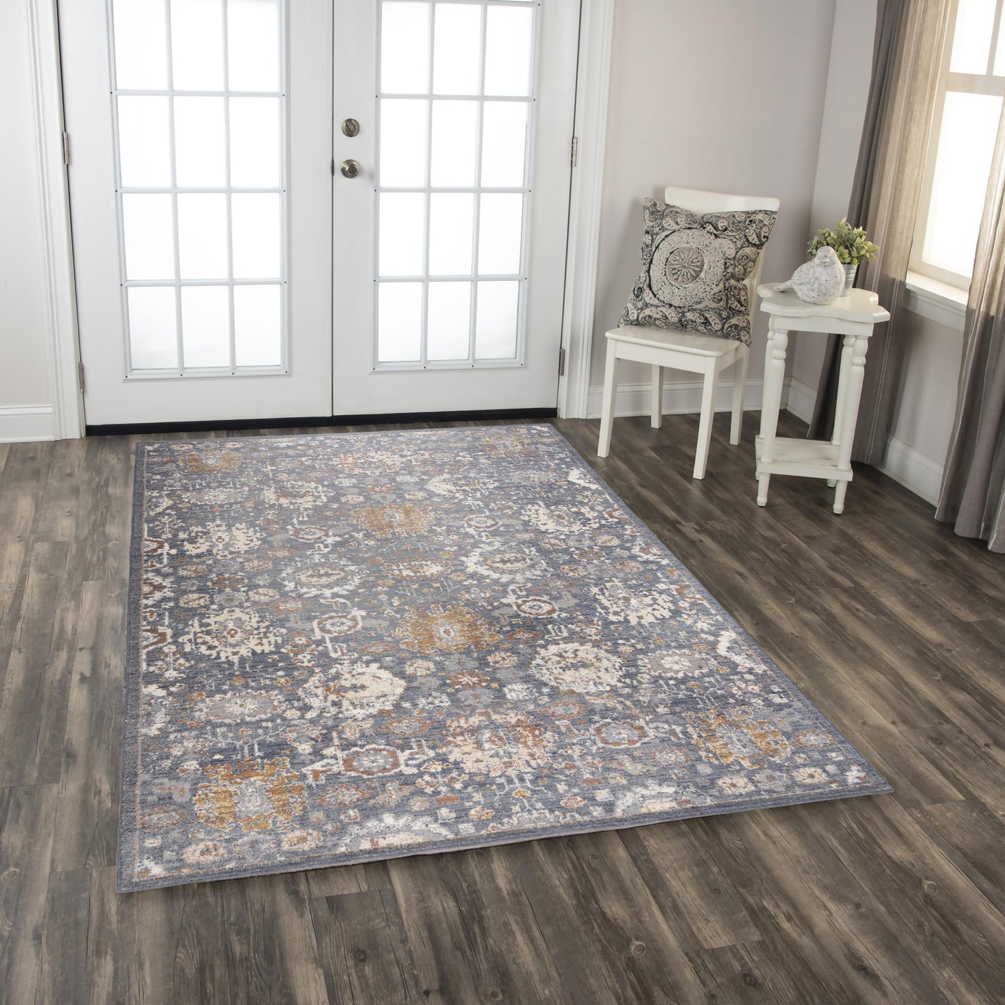 Ventura VRA752 Blue Power Loomed Rug - Rizzy