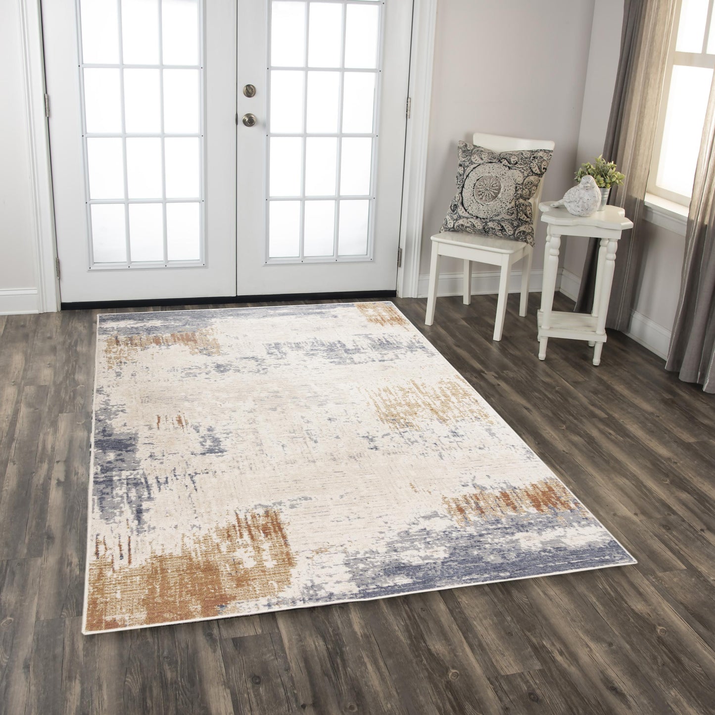 Ventura VRA753 Beige/Multi Power Loomed Rug - Rizzy