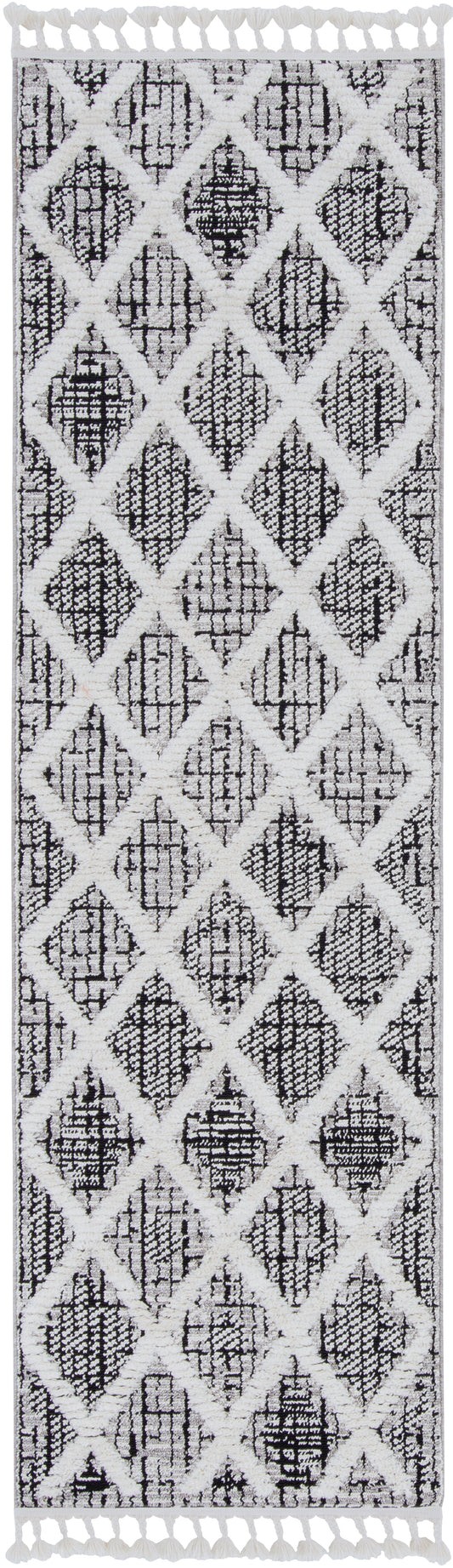 Willow 1101 Charcoal Diamonds Machine Woven Performance Area Rug - Kas