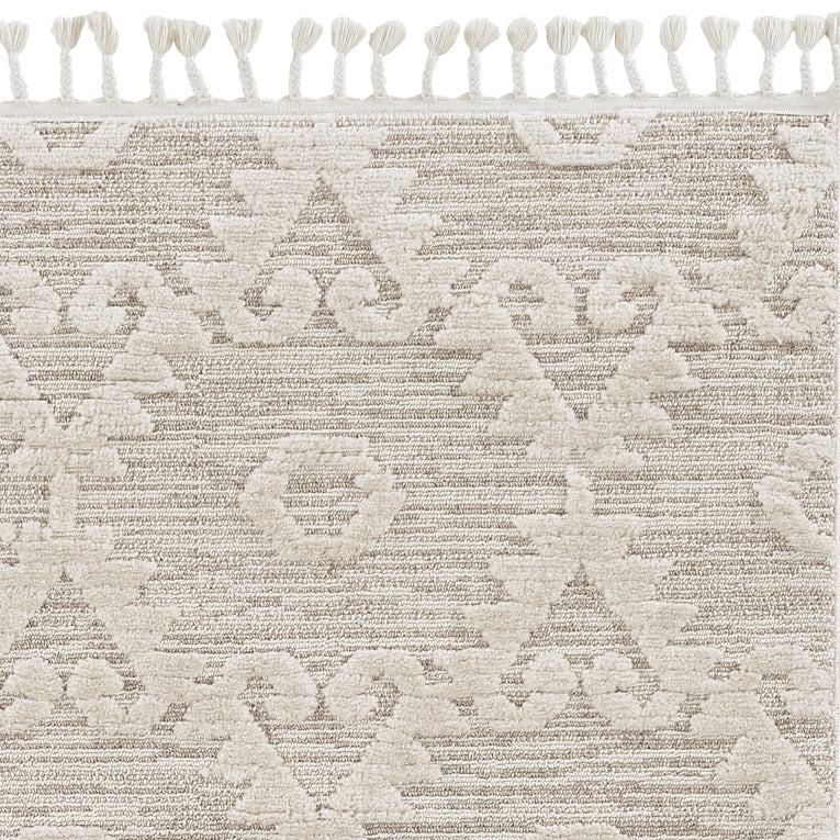 Willow 1103 Ivory Beige Boho Machine Woven Performance Area Rug - Kas