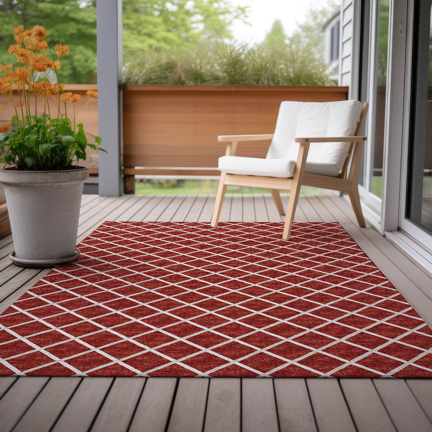 Indoor/Outdoor York YO1 Red Washable