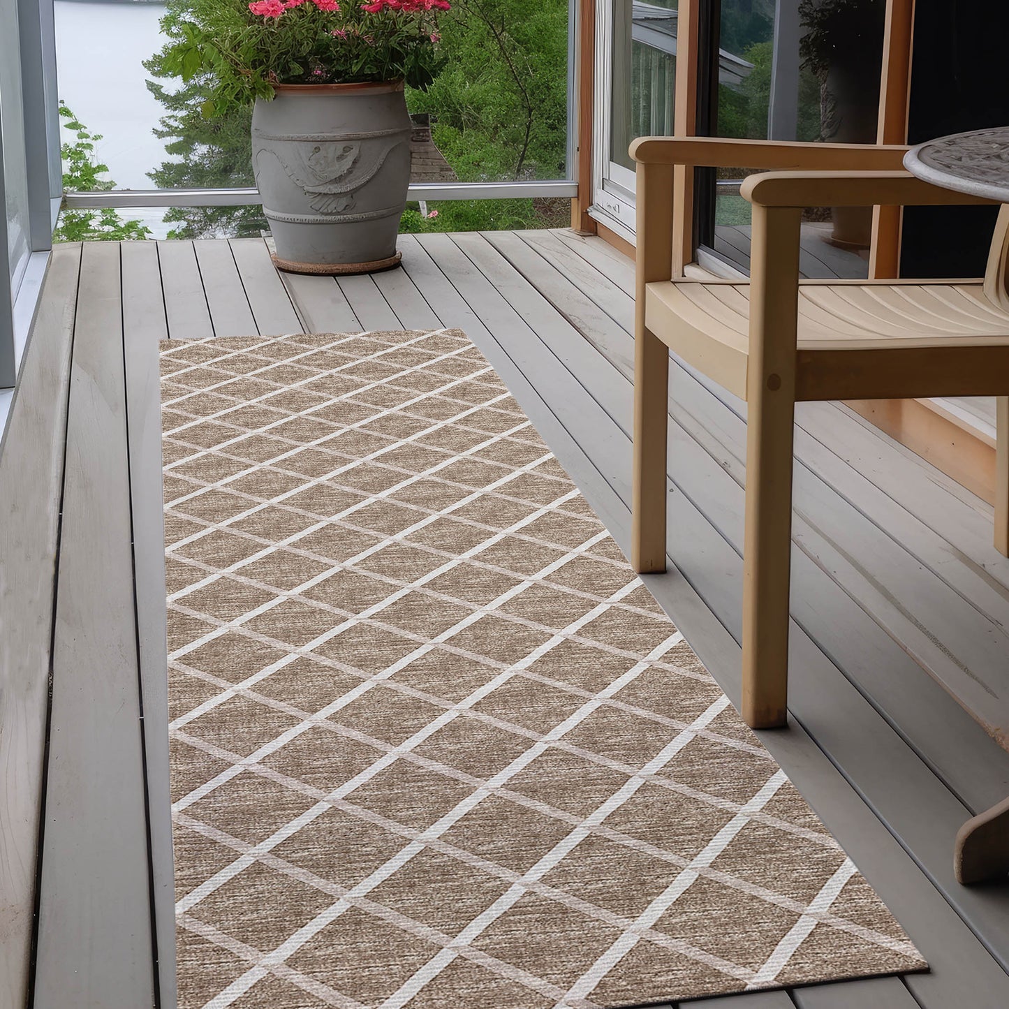 Indoor/Outdoor York YO1 Taupe Washable