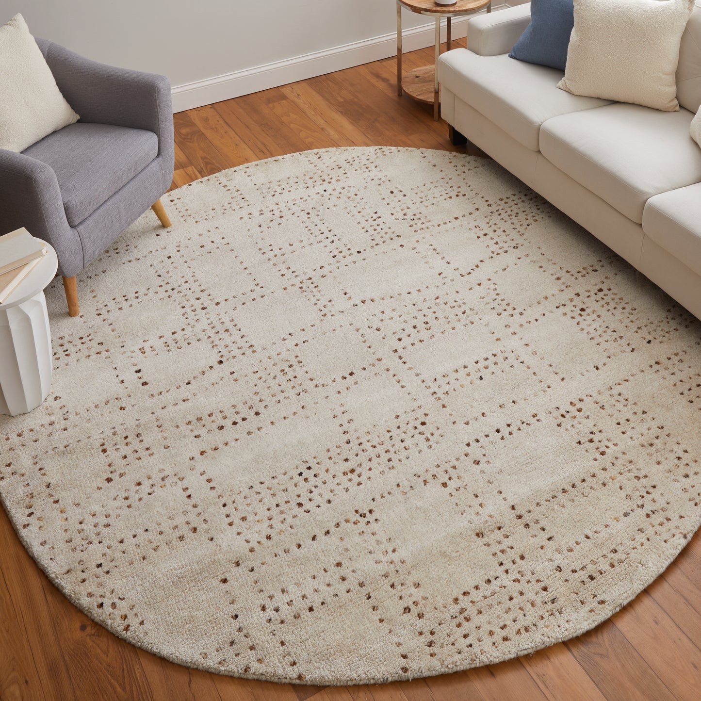 Truxel Modern/Casual Tan/Brown Round Rug  Feizy Rugs Small Parcel,Feizy Rugs,Truxel,Tan/Brown,8' x 8' Round,Round Rug,Wool,Modern/Casual,India