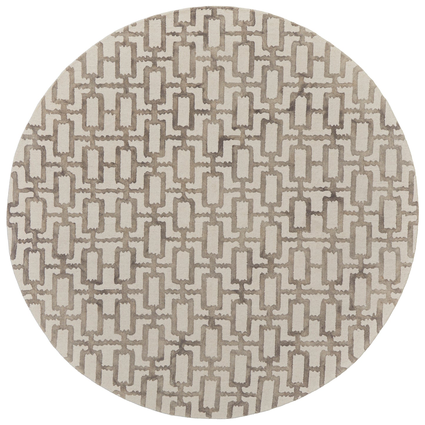 Lorrain Modern/Bohemian & Eclectic/Casual Ivory/Taupe Round Rug  Feizy Rugs LTL,Feizy Rugs,Lorrain,Ivory/Taupe,10' x 10' Round,Round Rug,Wool,Modern/Bohemian & Eclectic/Casual,India