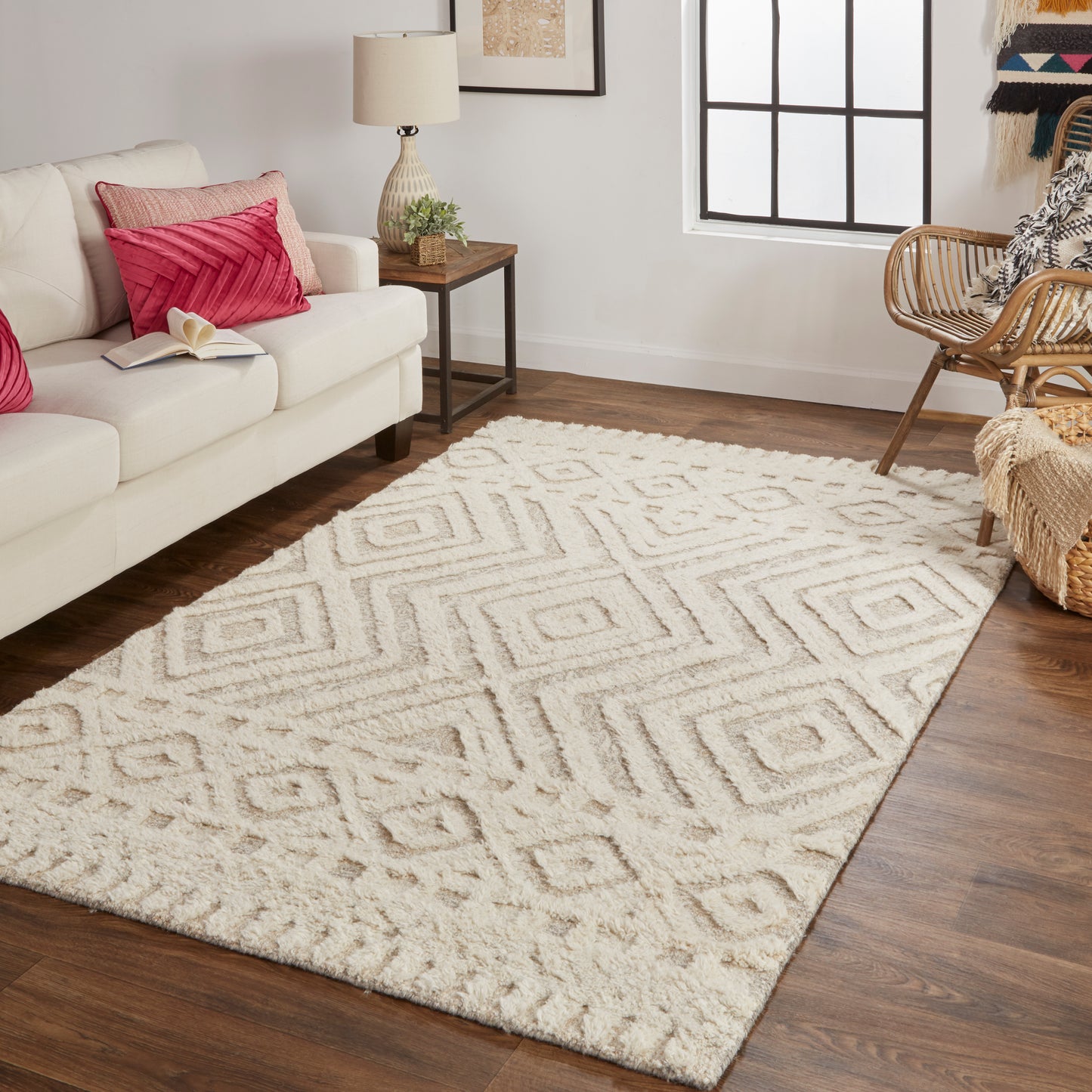 Anica Transitional/Farmhouse/Scandinavian Ivory/Tan Accent Rug