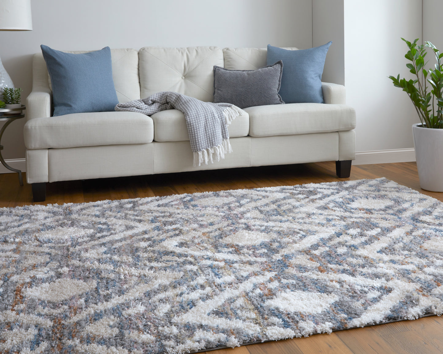 Mynka Transitional/Global/Mid-Century Modern Ivory/Gray/Taupe Runner  Feizy Rugs Small Parcel,Feizy Rugs,Mynka,Ivory/Gray/Taupe,2'6" x 8',Runner,Polyester,Transitional/Global/Mid-Century Modern,Turkey