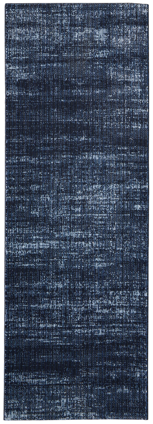 Deja Modern/Casual Blue/Black Runner  Feizy Rugs Small Parcel,Feizy Rugs,Deja,Blue/Black,2'6" x 7'3",Runner,Polypropylene/Polyester,Modern/Casual,Turkey