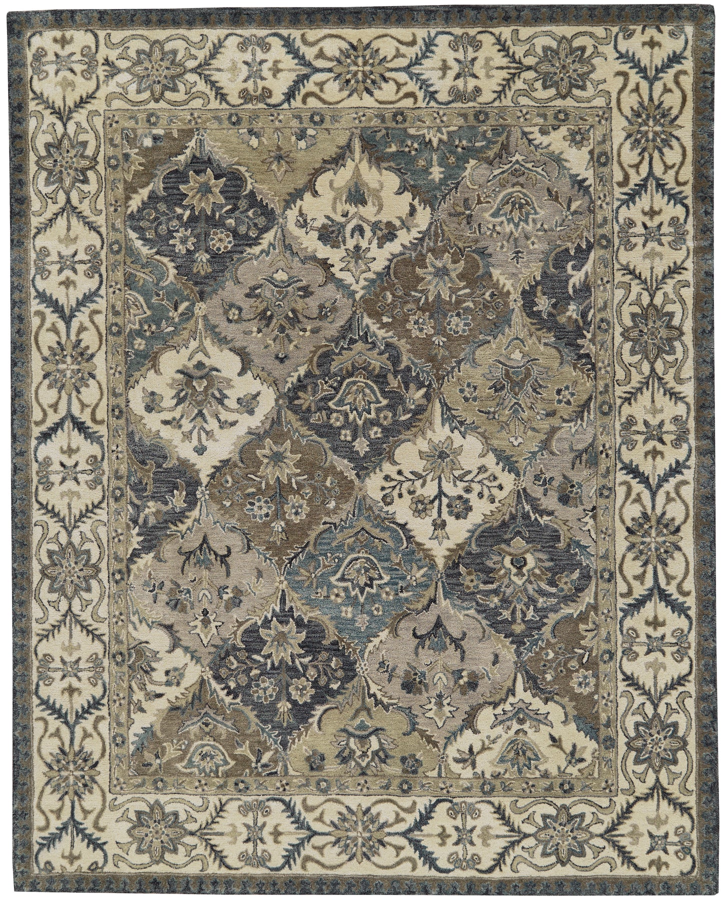 Eaton Traditional/French & Victorian Blue/Gray/Taupe Accent Rug  Feizy Rugs Small Parcel,Feizy Rugs,Eaton,Blue/Gray/Taupe,3'6" x 5'6",Accent Rug,Wool,Traditional/French & Victorian,India