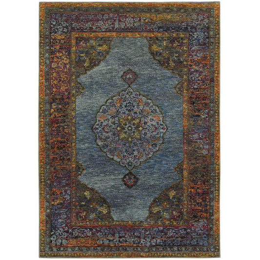 ANDORRA 7139A Blue Rug - ORIENTAL WEAVERS